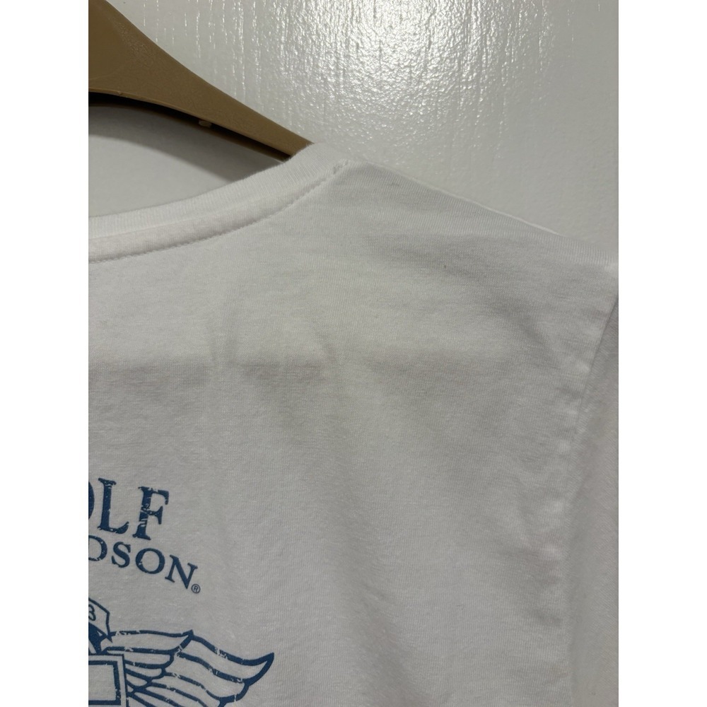 Harley-Davidson Graphic T-Shirt Women Large White Good Rarely Make History Biker - Picture 9 of 9
